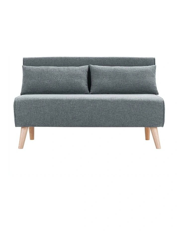 Adjustable Corner Sofa 2-Seater Chair Linen Bed Dark Grey