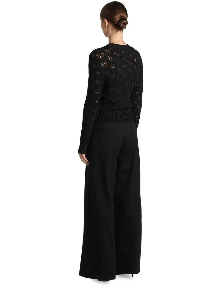 Recycled Twill Double Waistband Pant in Black