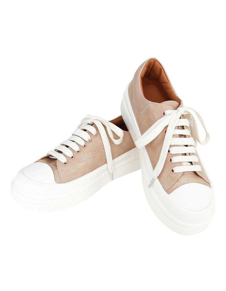 Just A Dream Blush Croc Leather Sneaker