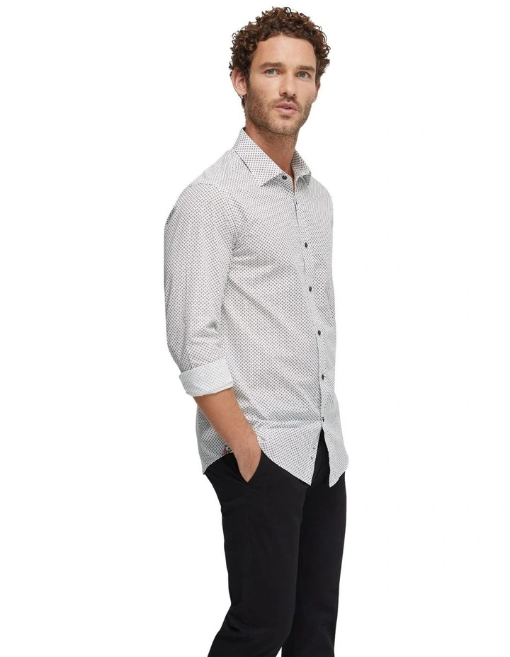 Beckton Printed Shirt in Black Print