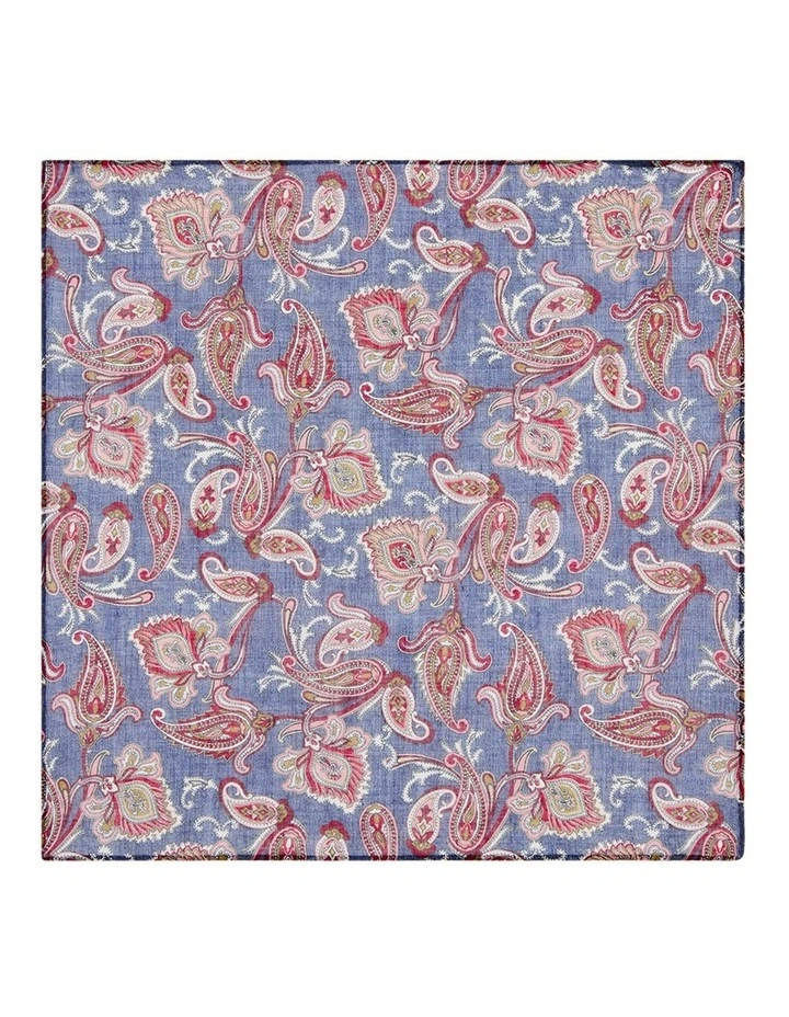 Palmieri Pocket Square in Pink/Navy/Ivory