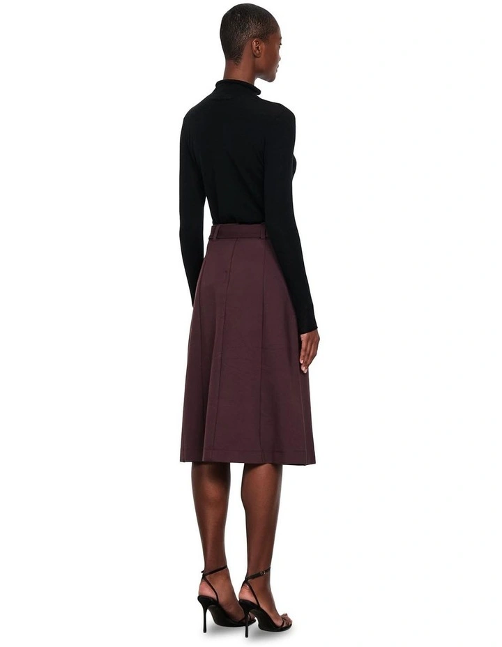 Ponte Midi Skirt in Fudge