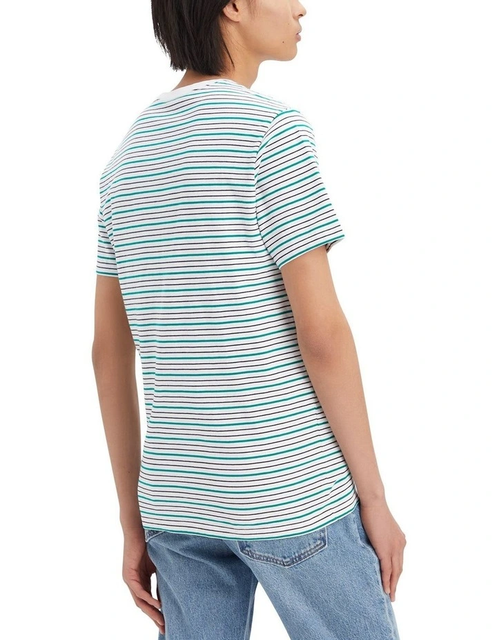 Original House Mark T-shirt in Harrison Stripe Bright White