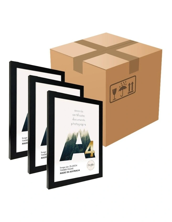 Australia Made Certificate A4 Deluxe Frame 12 Pack in Black