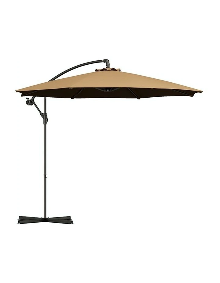 Outdoor Hanging and Folding Umbrella 3M in Latte