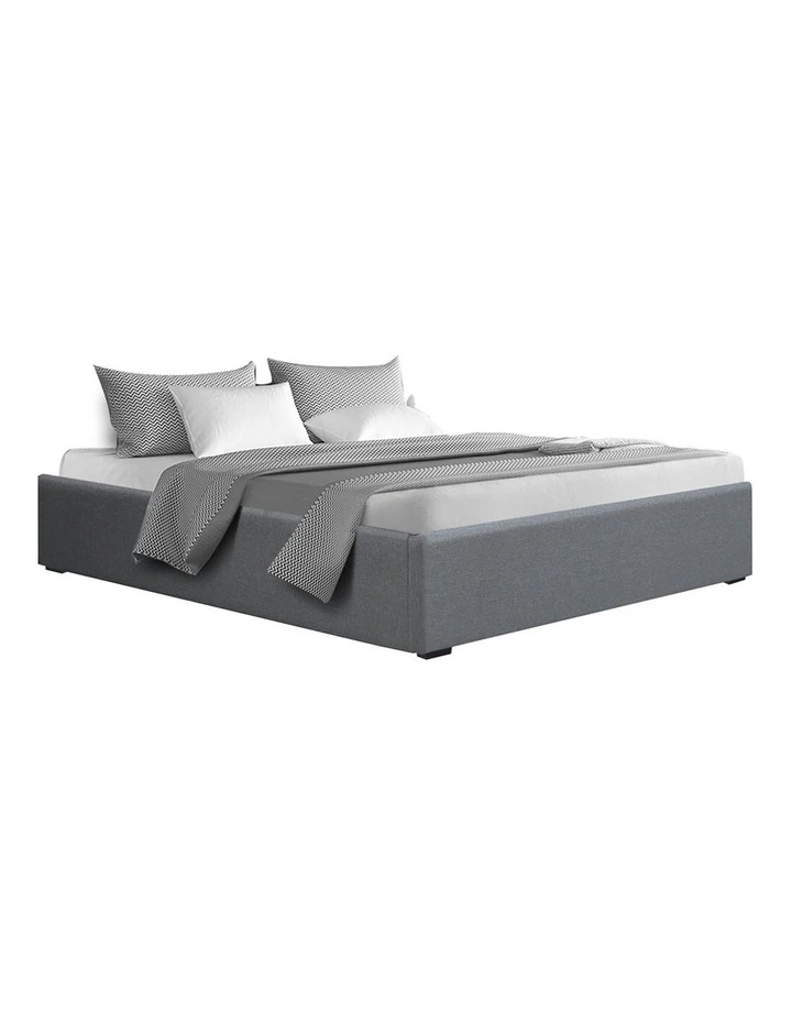 Toki Gas Lift Base Queen Size Bed Frame in Grey