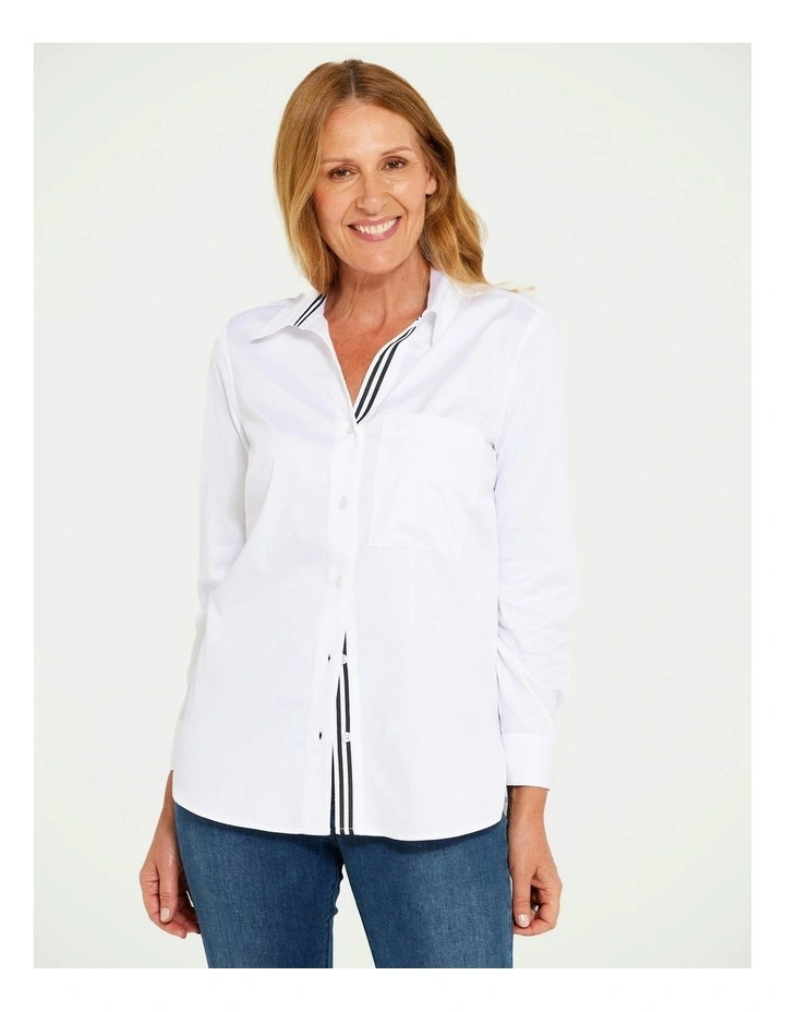 Nastro Zimmy Ribbon Trim Shirt in White