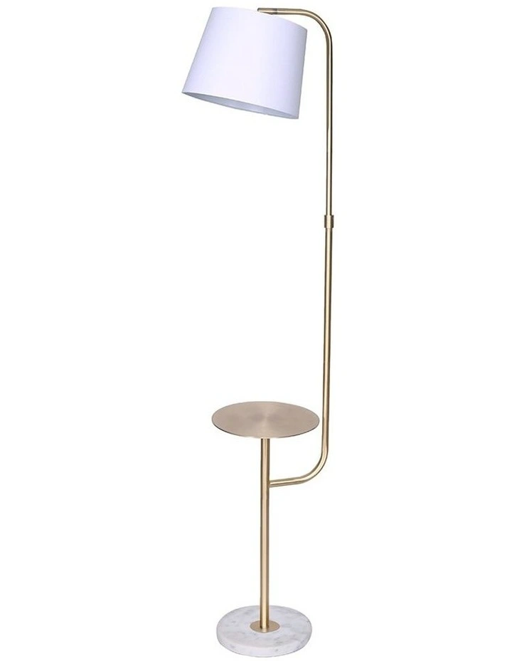 End Table Floor Lamp Marble & Metal