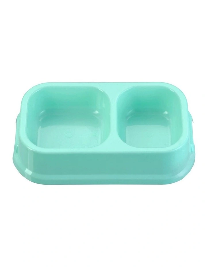 24.5cm Pets/Dogs Square Essentials Dual Bowl/Dishes/Feeders Assort.