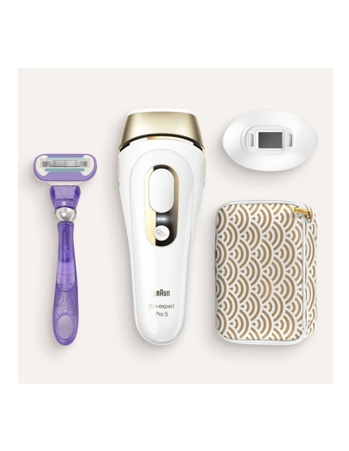 Expert Pro 5 IPL Hair Removal Device PL5957 in White/Gold