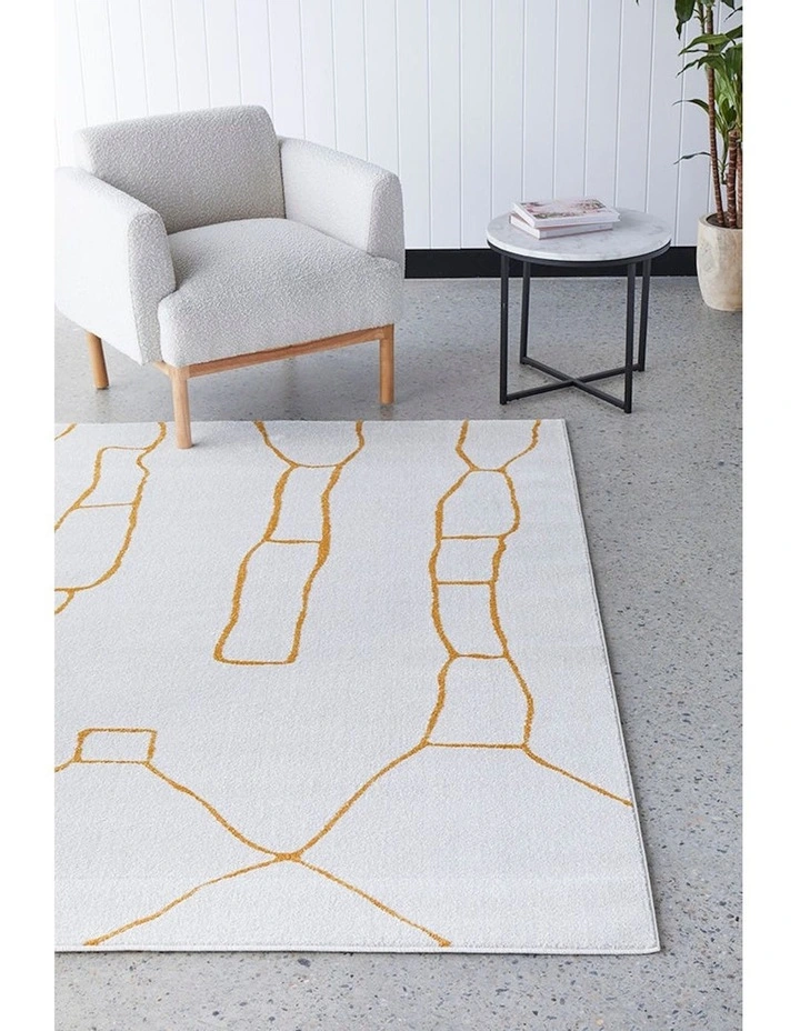 Paradise Amy Rug in White/Gold
