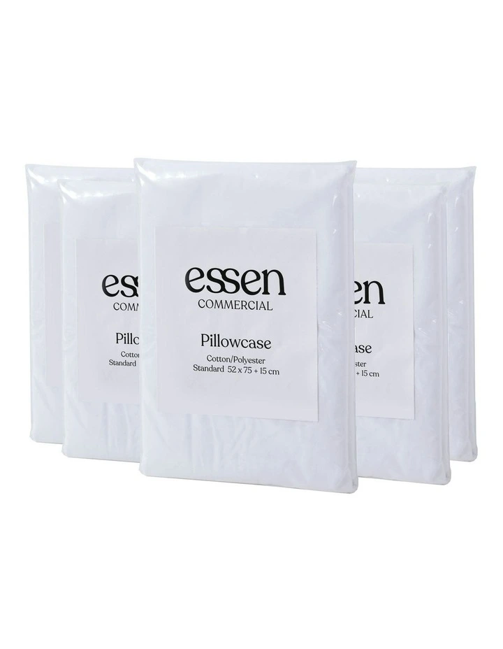 Commercial Standard Pillowcase 51x56cm 10 Pack in White
