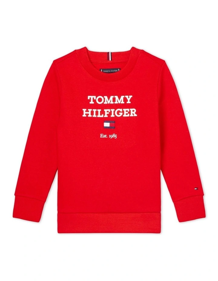 Oversized Logo Sweatshirt (3-7 Years) in Red