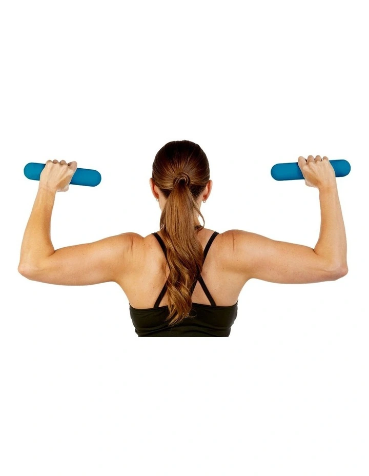 Slimline Silicone Weighted Toning Bars 2.0kg Pair in Teal
