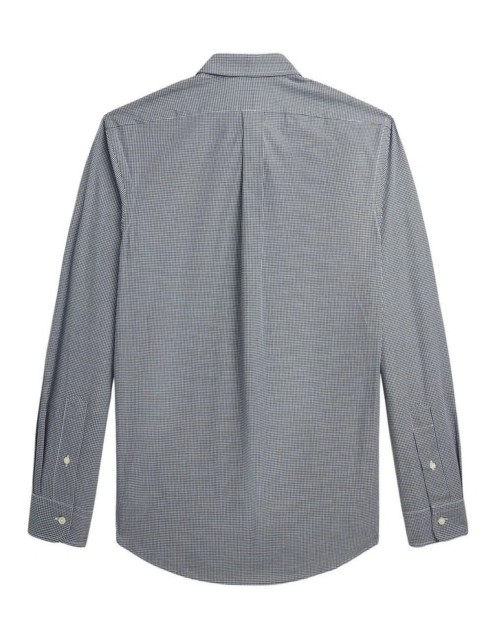 Slim Fit Checked Stretch Poplin Shirt in Grey