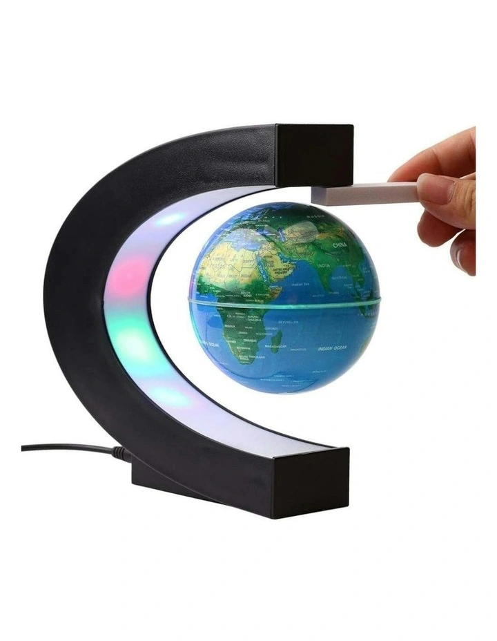 Magnetic Levitation Floating Globe with LED in Light Blue