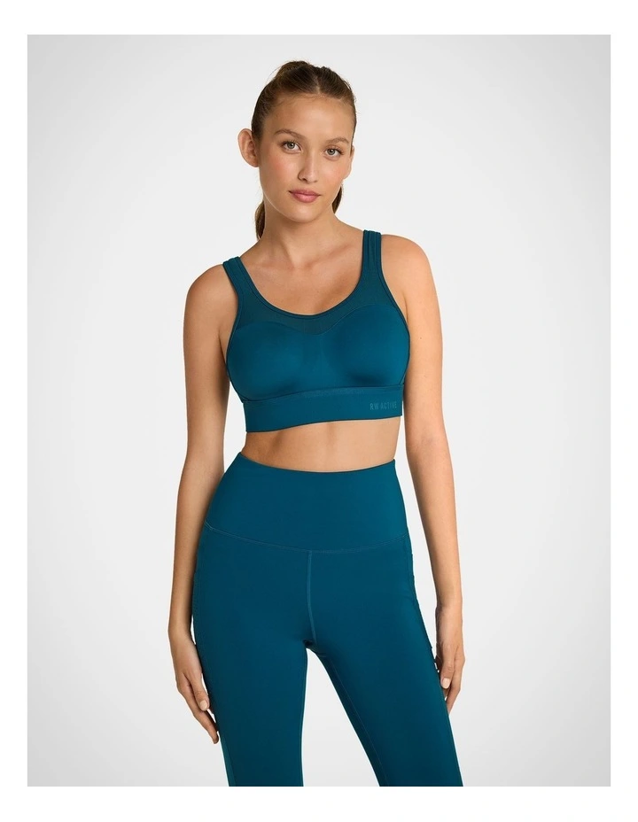 Evolve Moulded Adjustable High Impact Sports Bra in Sea Blue