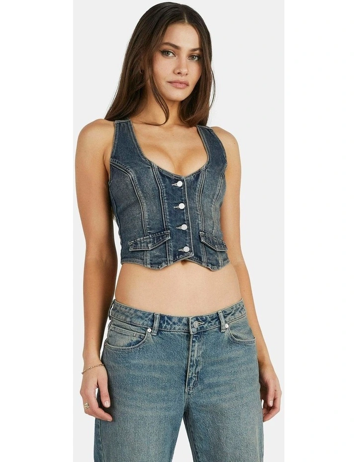 Denim Vest in Zola