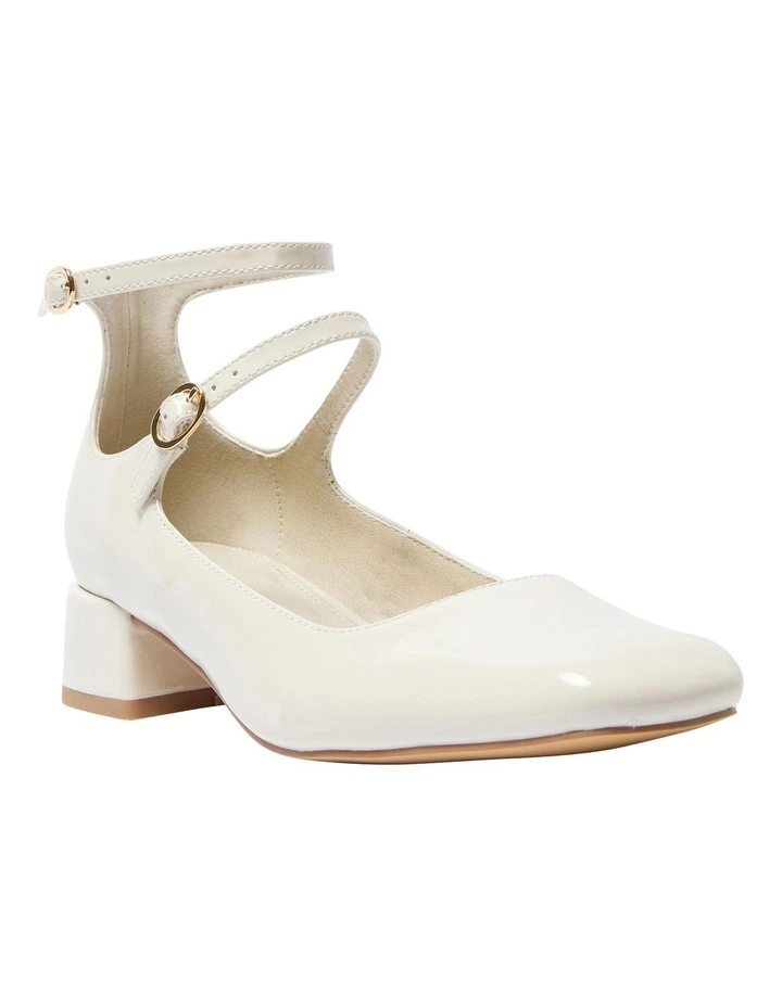 Lydia Heeled Shoes in Bone Patent Leather