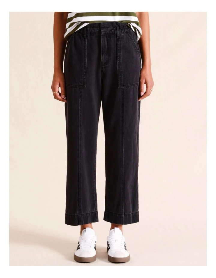 Paperbag Waist Pant in Charcoal