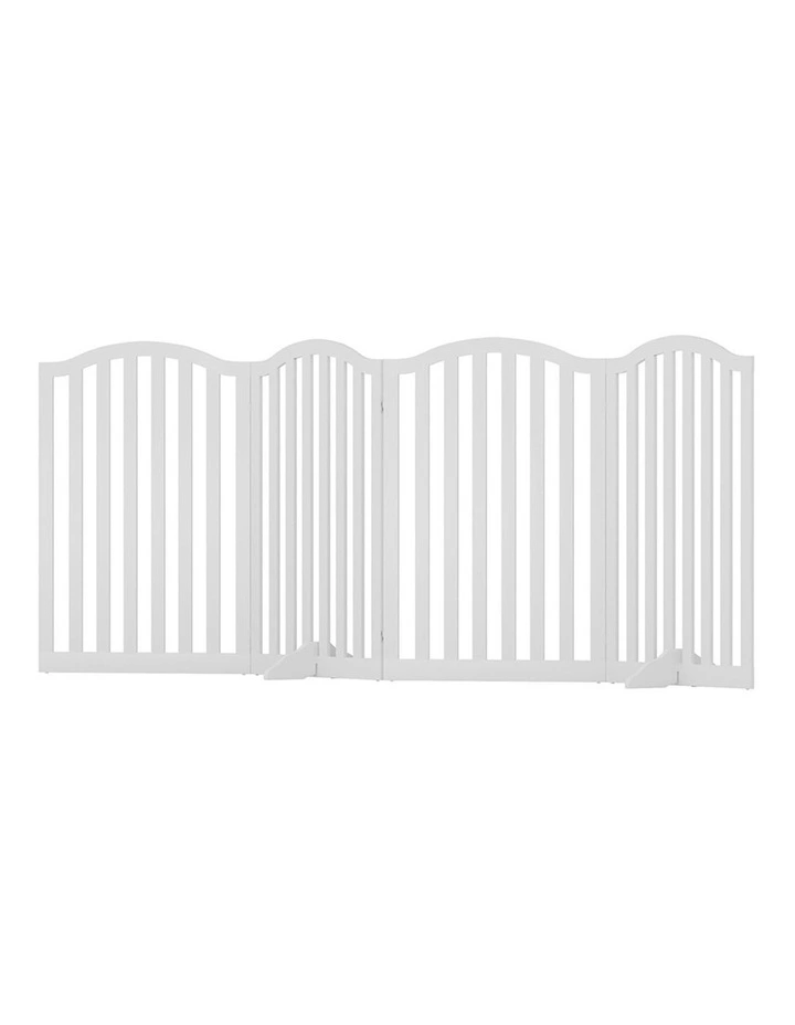 Dog Playpen Enclosure 4 Panel Pet Fence Wooden Play Pen in White
