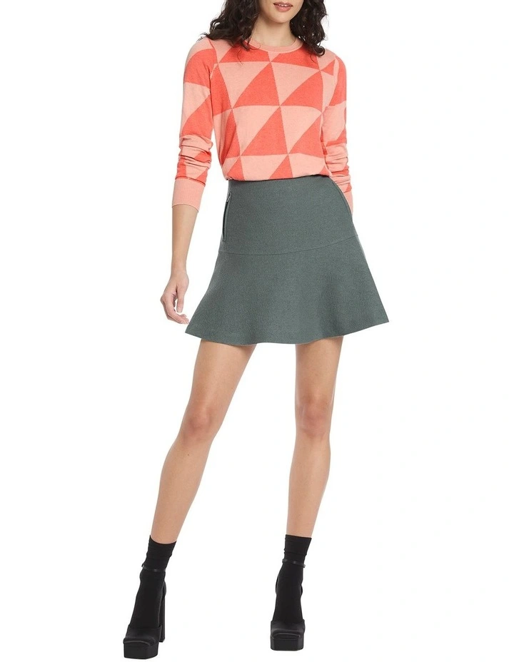 Neptune Felted Wool Skirt in Blue