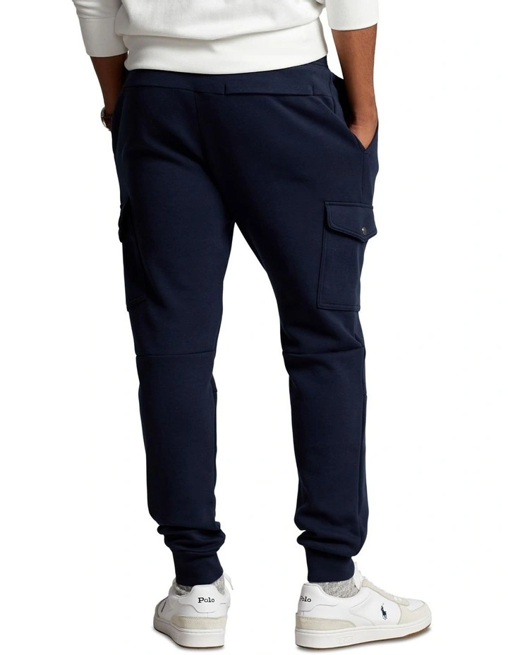Double-Knit Cargo Jogger Pant in Navy