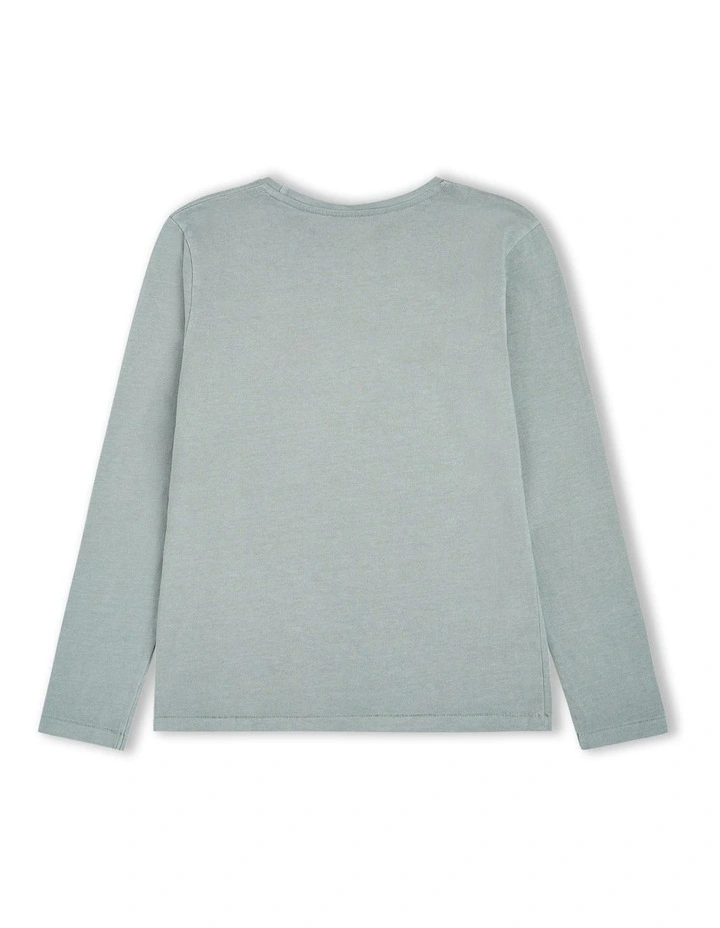 The Long Sleeve Marcoola Tee (3-7 Years) in Mist