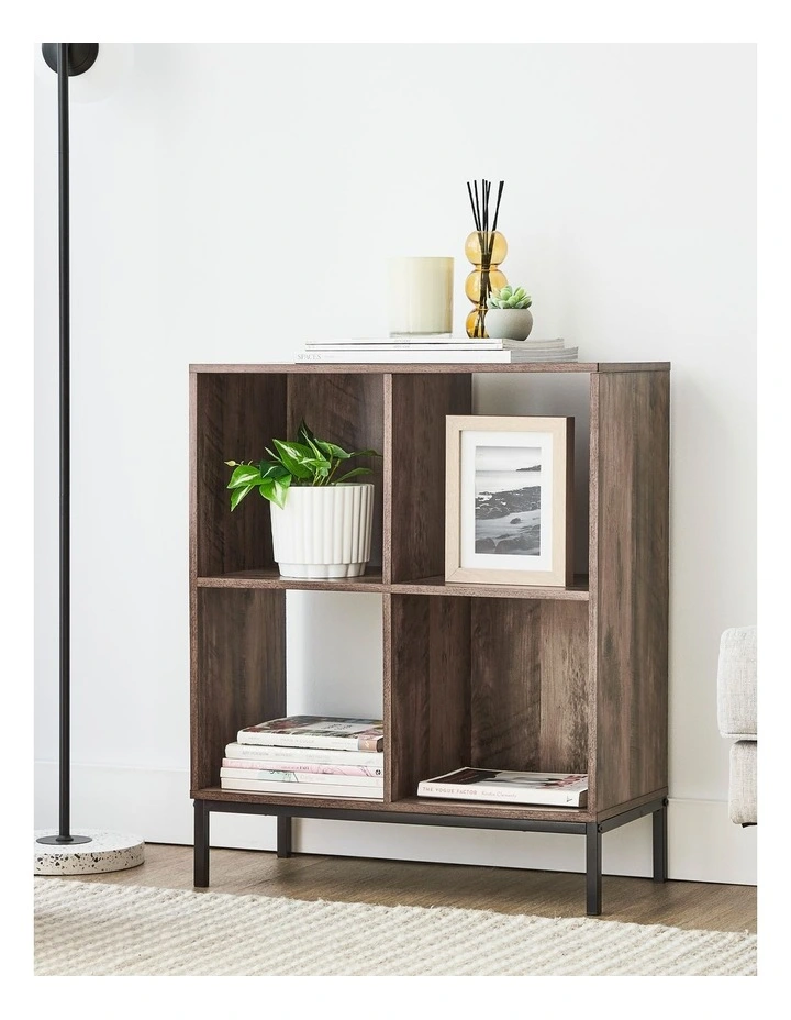 Cuba 60cm Small Bookshelf in Walnut Black