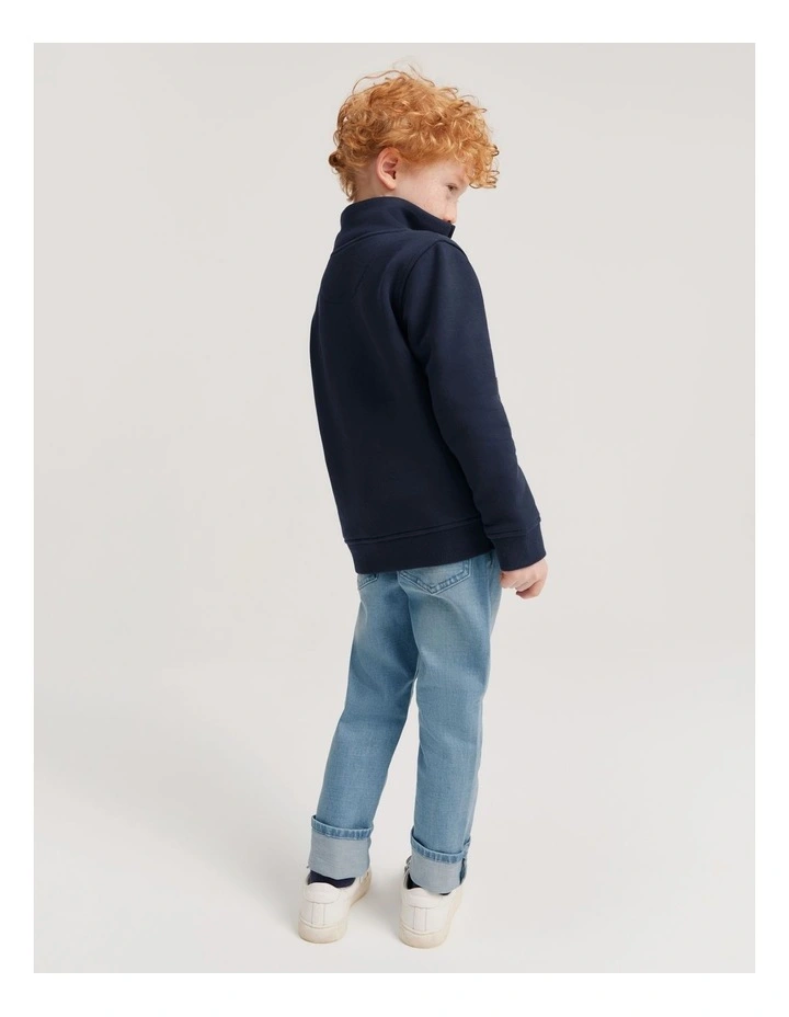Heritage Half Zip Sweat Shirt in Navy