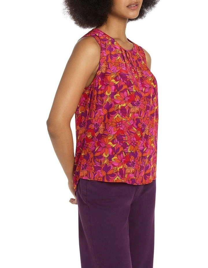 Disco Inferno Sleeveless Top in Purple Multi