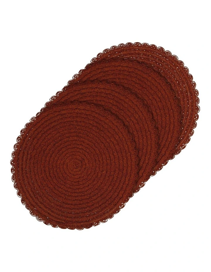 Fleur Placemat 4 Pack in Terracotta