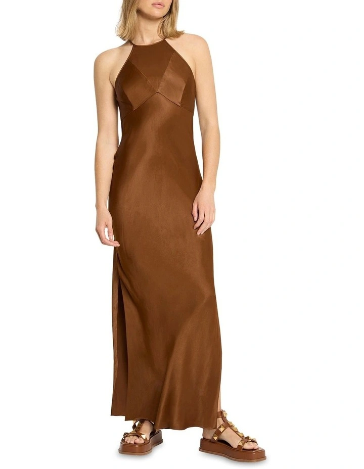 Occasional Mix Slip Dress in Chocolate