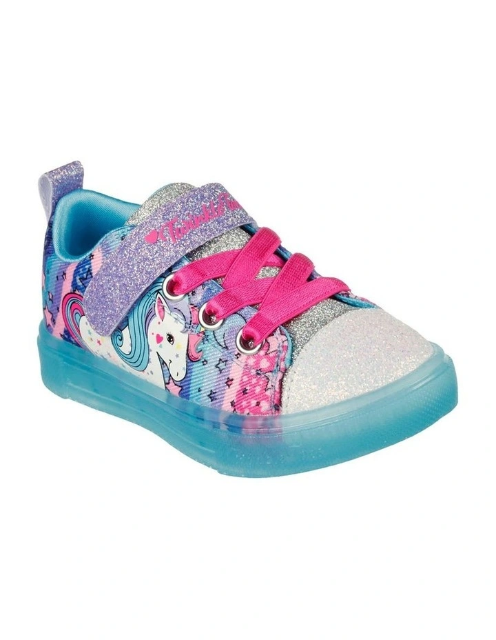 Twinkle Toes Sparkle Unicorn Burst Infant Sneakers in Blue