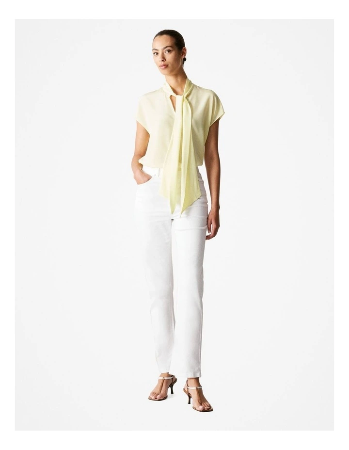 Silk Tie Neck Top in Limoncello