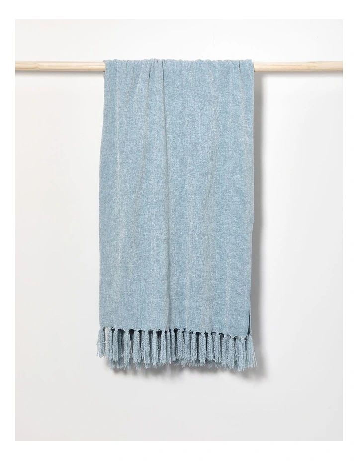 Valerie Chenille Velvet Throw 130x180cm in Blue