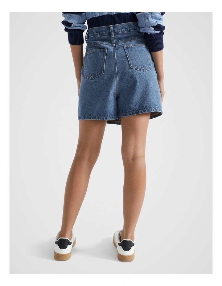 Denim Skirt in Deep Wash Blue