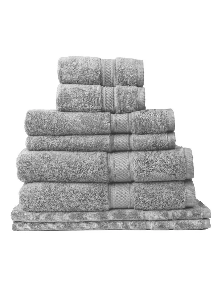 Zero Twist Luxury Plush Towel Set 8 Piece in Light Grey