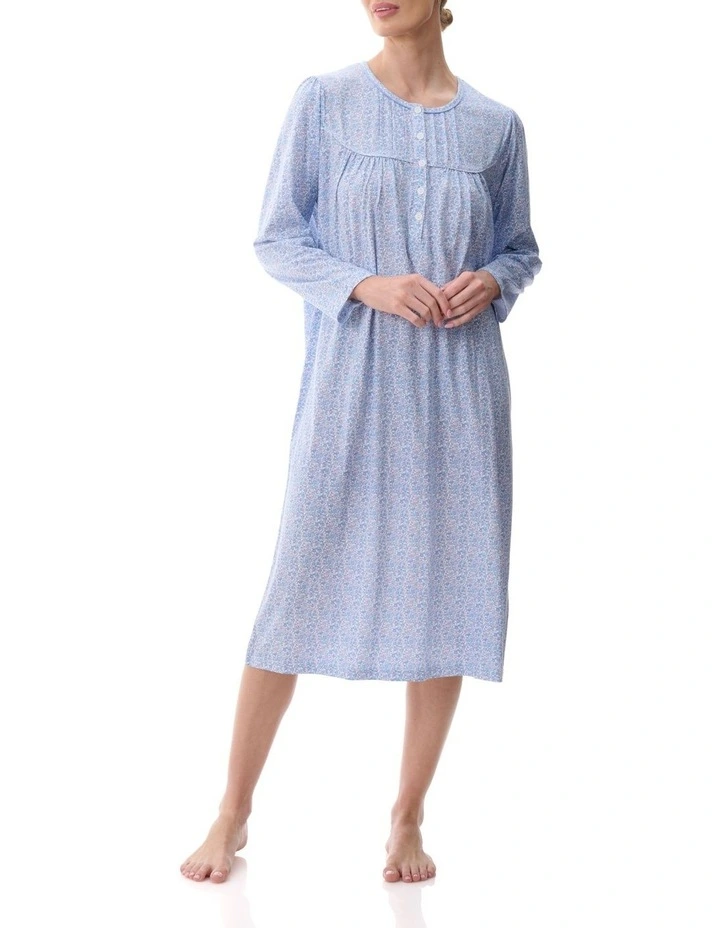 Cotton Nightie in Elle Blue