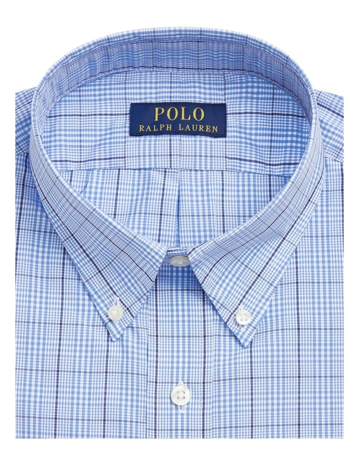 Classic Fit Plaid Performance Shirt in Blue