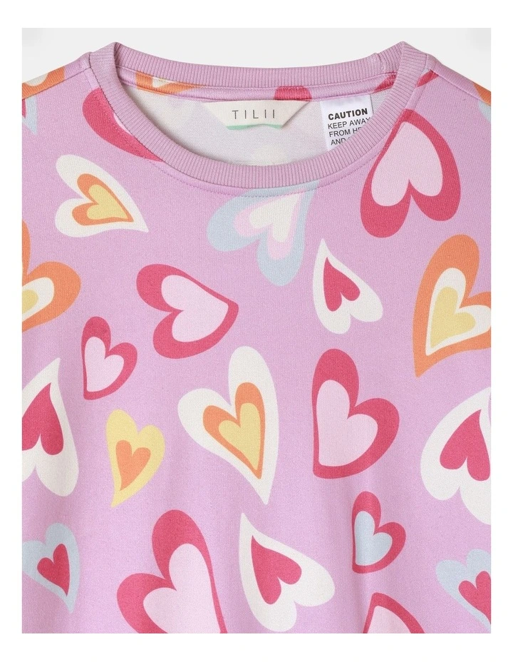Hearts Pyjama Set in Light Purple