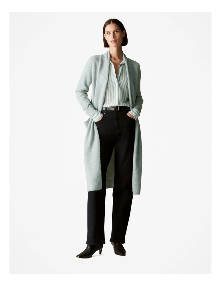 Silk Bold Stripe Classic Shirt in Pastel Green
