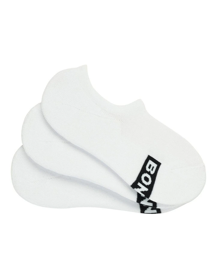 Logo 3D Light Sneaker Socks 4 Pack in White