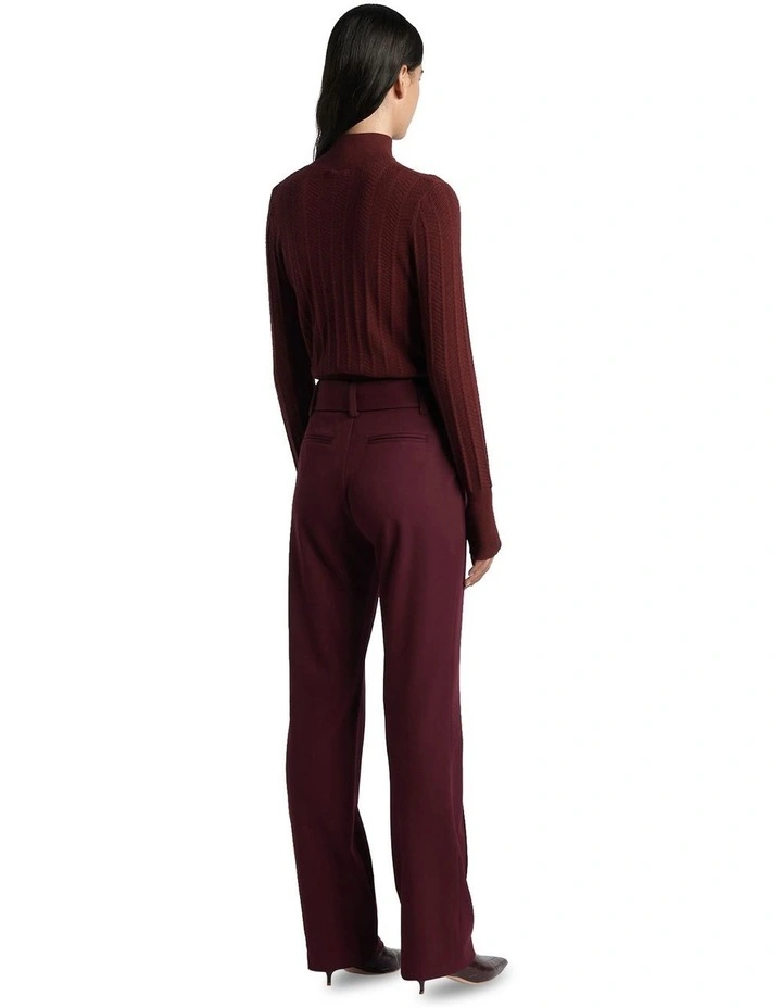 Chevron Stitch Sweater in Wine