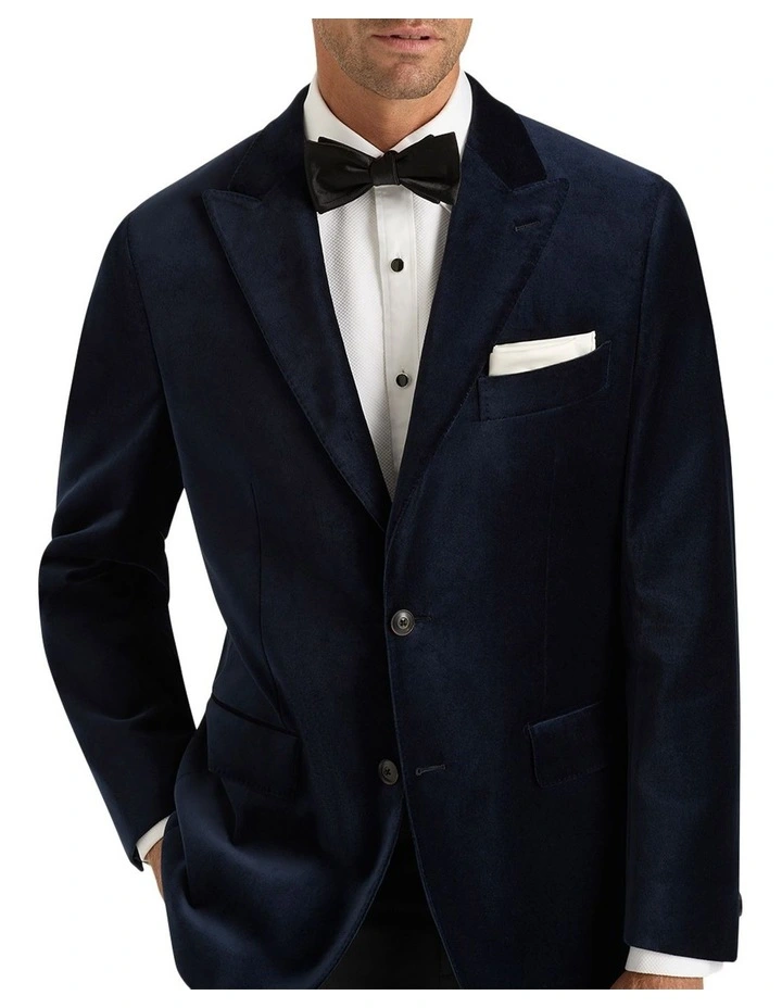 Lennon Velvet Jacket in Navy