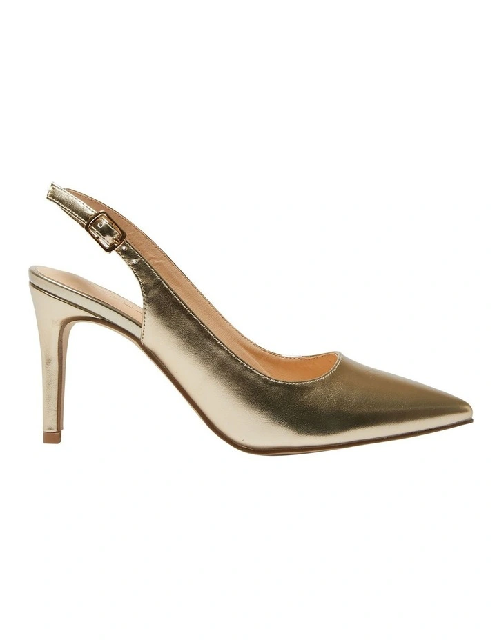 Whiz Heeled Shoes in Gold Metallic