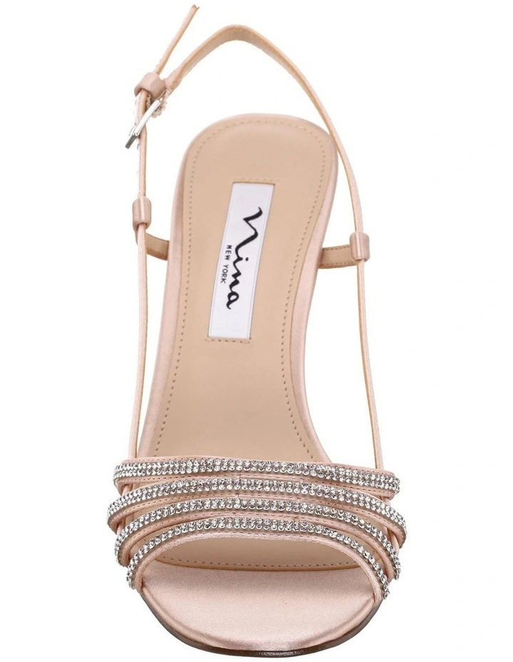 Avaley Sandals in Pearl Rose Crystal Satin