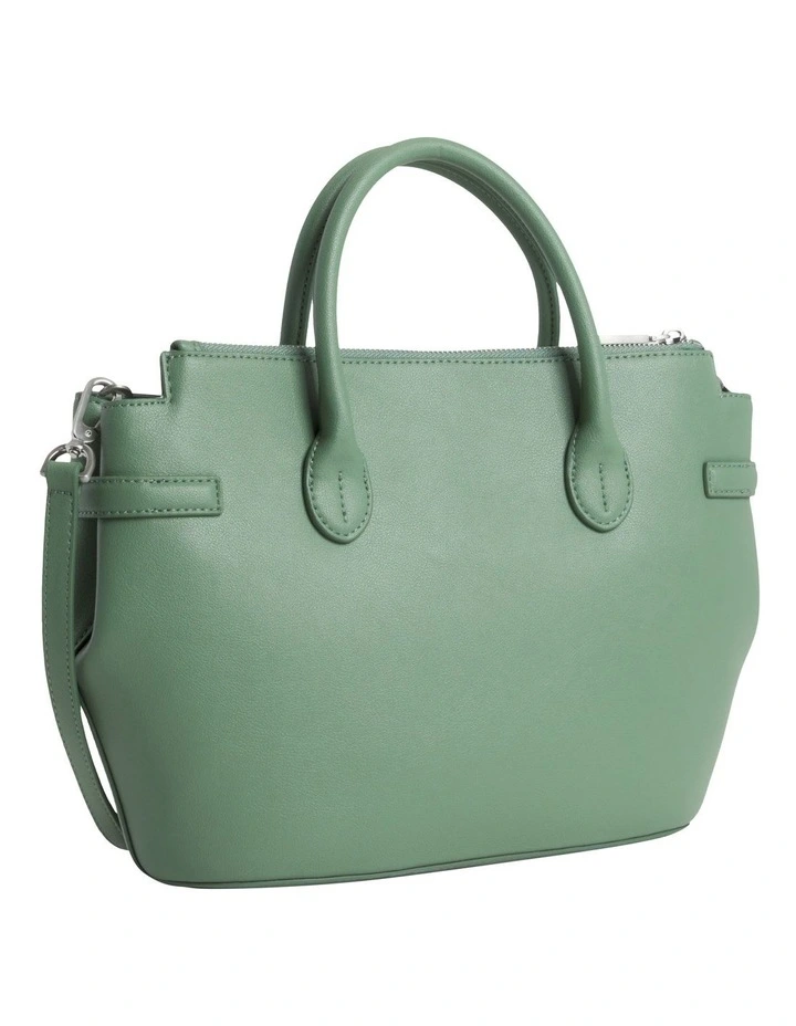 Faux Leather Tote Bag in Green