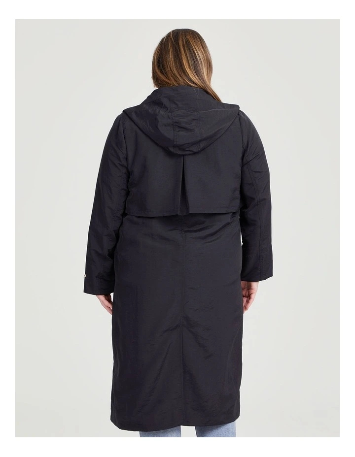 Weekend Zip Trench Coat in Black