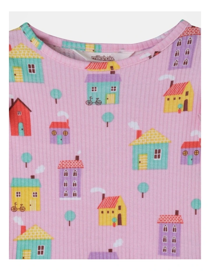 Rib Skater Dress in Pink